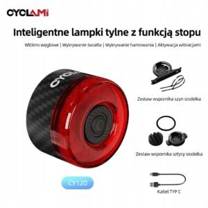 al-br-cy120 Lampka Rowerowa Tylna CYCLAMI CY120 Stop USB IP65