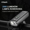 Mocna Lampka Rowerowa Przód CYCLAMI 2000LM 4500mAh