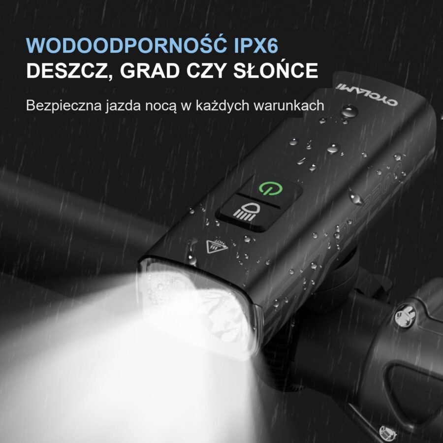 Mocna Lampka Rowerowa Przód CYCLAMI 2000LM 4500mAh