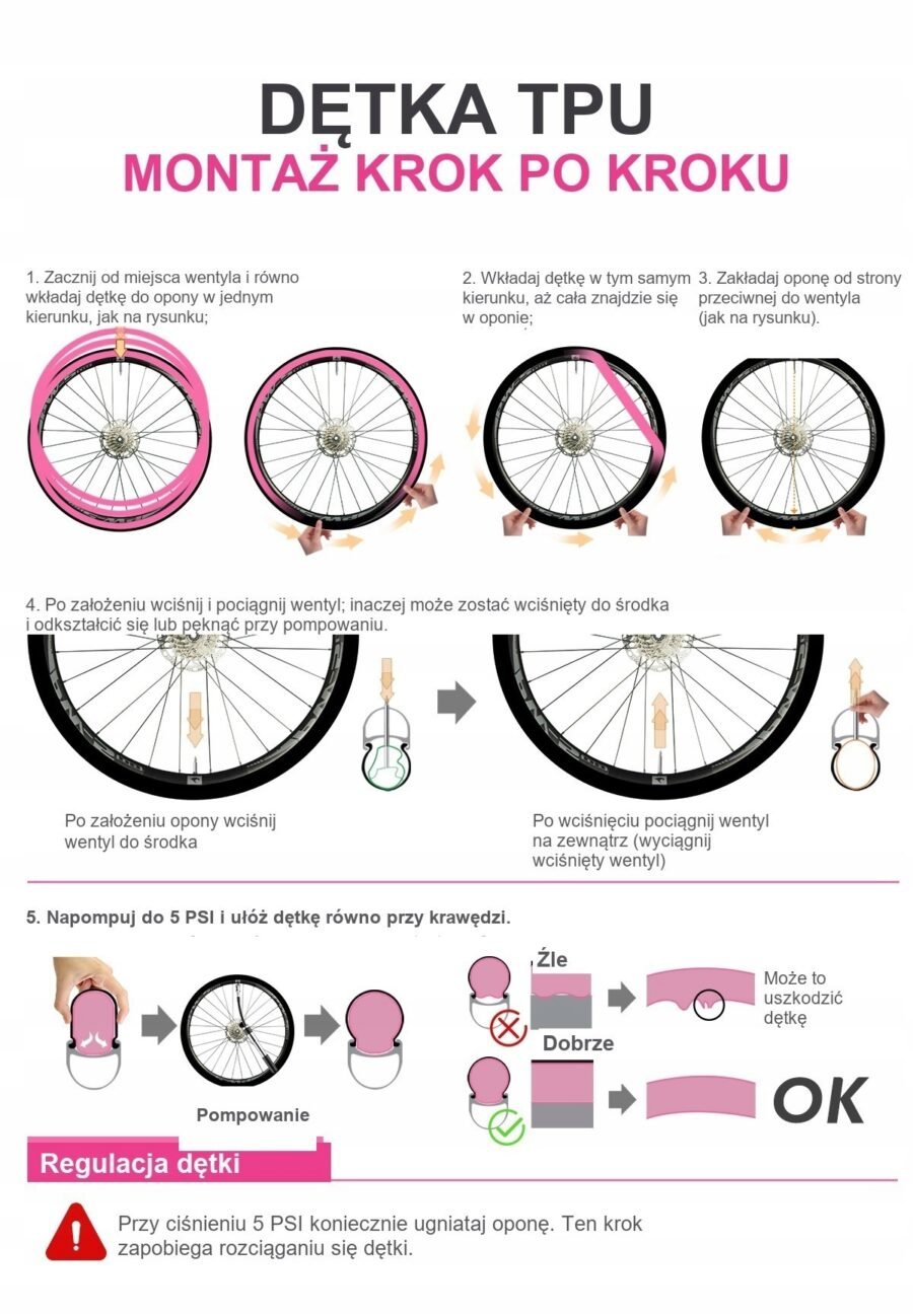 al-i29mtb-v45pr-pl-pink-8 Dętka rowerowa TPU 700C 18/32-622 Presta 65mm wymienny rdzeń wentyla 30g