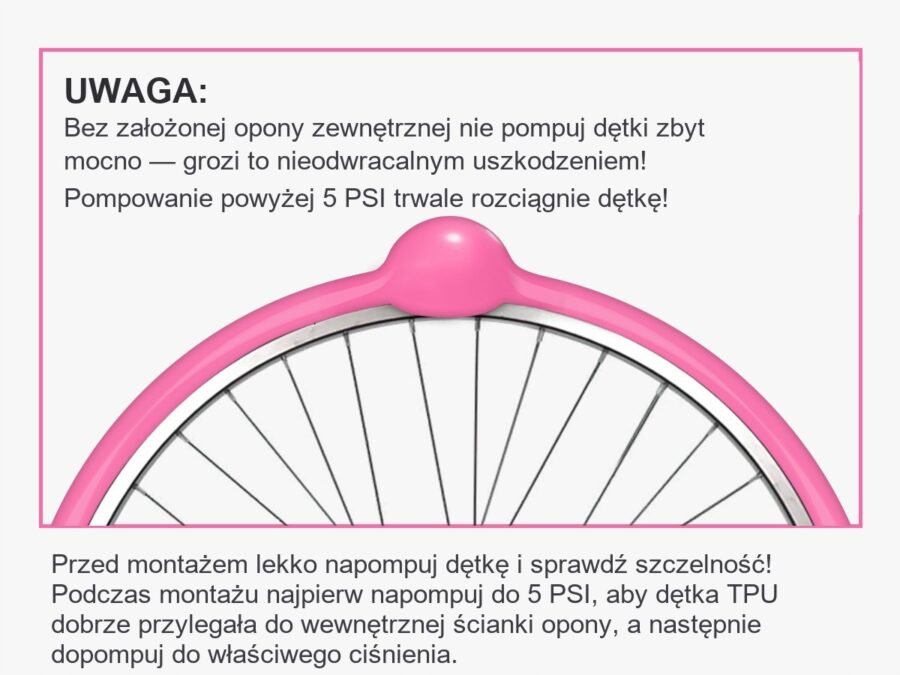 al-i29mtb-v45pr-pl-pink-9 Dętka rowerowa TPU 700C 18/32-622 Presta 65mm wymienny rdzeń wentyla 30g
