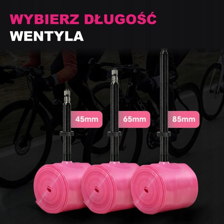 al-i700rt-v65pr-rvc-pl-30g-pink-4 Dętka rowerowa TPU 700C 18/32-622 Presta 65mm wymienny rdzeń wentyla 30g