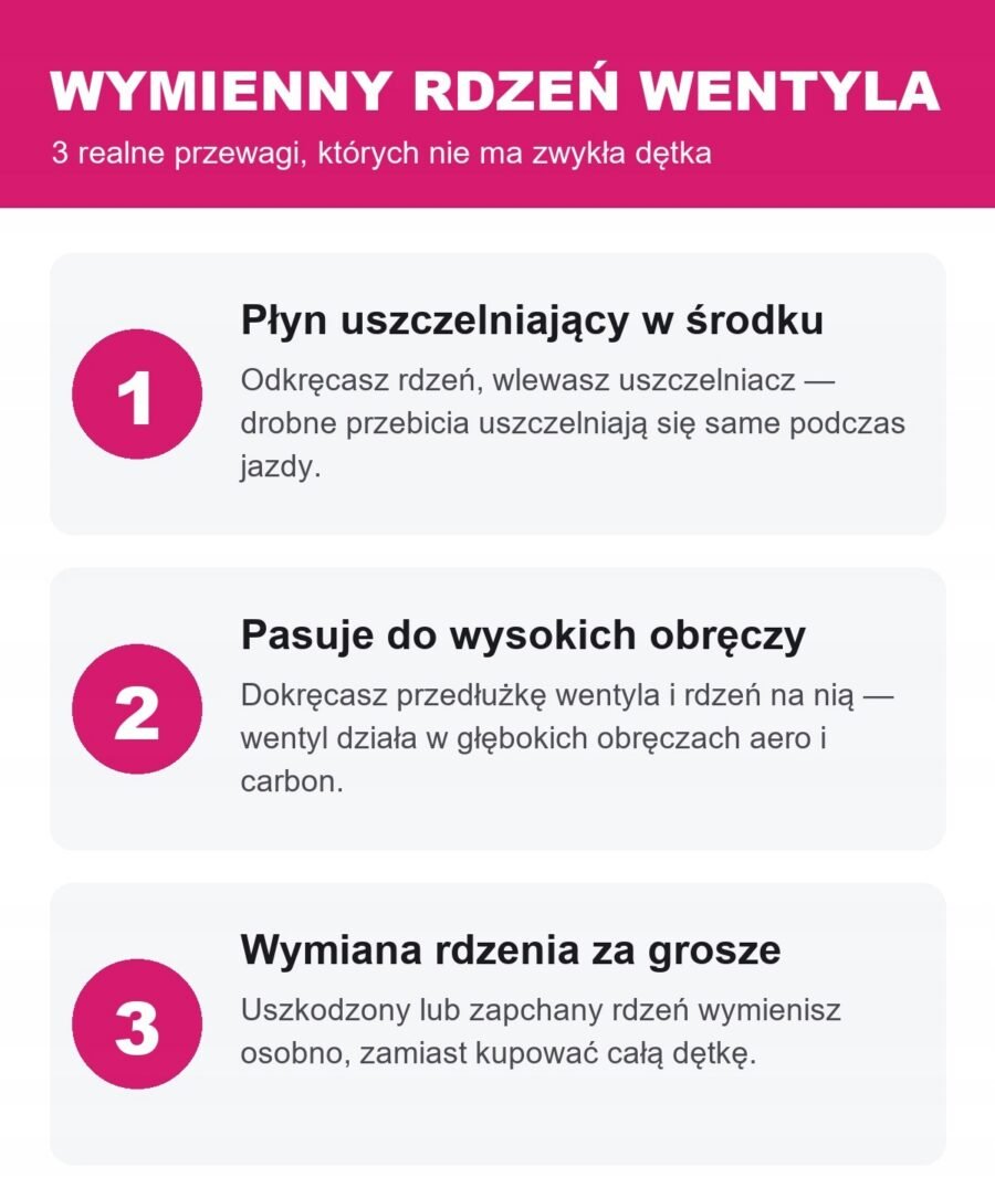 al-i700rt-v65pr-rvc-pl-30g-pink-9 Dętka rowerowa TPU 700C 18/32-622 Presta 65mm wymienny rdzeń wentyla 30g